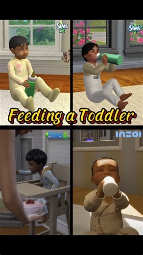 Feeding a Toddler - Sims vs InZOI #videogames #simstagram #sims4 #inzoi #thesims | Custom Content