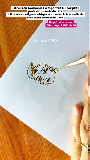 Mehndi Classes Online Enroll in our comprehensive online mehndi classes and elevate your skills! 💫 Course Options: New batch starts from 20th May ❤ 1️⃣ Basic to Advance and Portrait Mehndi Class Fee: ₹3,500 Timing: 3:00 pm - 5:00 pm (IST) Duration: 45 days Complete Professional Mehndi Course 📚 2️⃣ Advance Figures and Portrait Mehndi Class Fee: ₹2,500 Timing: 8:00 pm - 10:00 pm (IST) Duration: 1 month Certificate Course 🎓 Recorded Video Access (4 months) 📹 PDF File 📄 "For more details on Meh