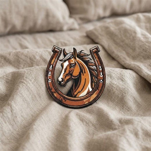 Horse Horseshoe Embroidered Patch, Western Cowboy, Horse Lover Gift, Rodeo Applique - Etsy