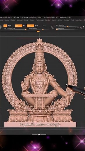 Lord Ayyappa Swamy 3d design | Creation lord ayyappa swamy 3d model making | online ZBrush training