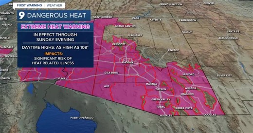Extreme Heat Warnings remain in effect through Sunday evening as record heat continues