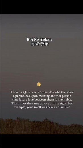 The ‘untranslatable’ Japanese phrase ‘Koi No Yokan’ is ‘the premonition of love’.