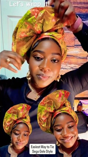Quick and Simple Sego Gele Headwrap Tutorial for Beginners #tutorial #headwrap #gele #youtubeshorts