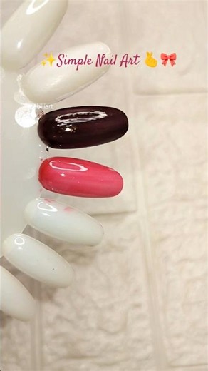 Easy nail art 🎀 #nailart #nails #youtubeshorts