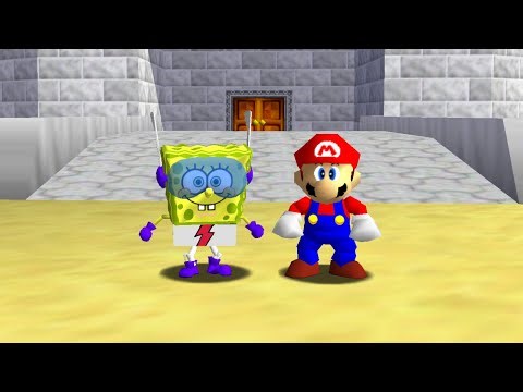 New SpongeBob Outfit and Mario in Super Mario 64 - Full Game Walkthrough