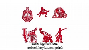 High Quality DST Sorority Embroidery Iron on Sorority Patches DST Patches