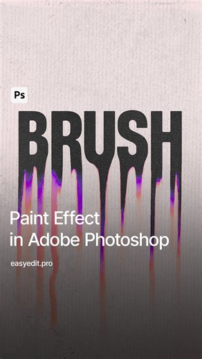 EasyEdit - Design Resources & Tutorials on Instagram: "Easily create this Paint effect in Photoshop! Add your text and a solid, convert them to a smart object. Click on the Smudge tool and start smudging till you like the result. Mix small and medium brushes for convenience and better results. Now, go to the Filter Gallery and add Watercolor and Drybrush to get the realistic paint effect. Finally, you can add textures and a gradient map. Your Paint effect is ready! #photoshoptutorial #texteffect