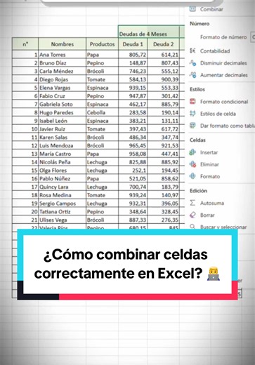 ¿Cómo combinar celdas correctamente en Excel? 👨‍💻📊 Descubre este y muchos trucos más con nuestro Programa de Excel Profesional y obtén tu certificado con validación internacional. Comenta “Excel” y te enviaremos nuestro temario. 👇 #excel #sheets #tutorial #edutok #camaracomercioexterior
