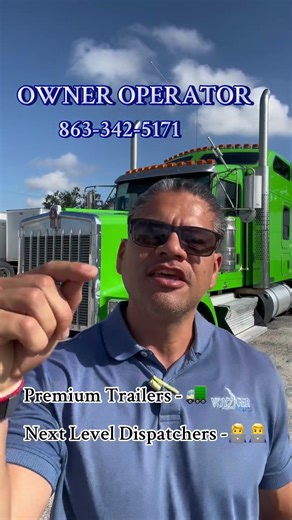 Owner Operators ready to level up — JOIN THE BEST TRUCKING COMPANY IN FLORIDA! CALL 863-342-5171