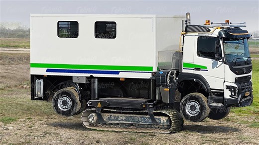Unusual truck operates in muddy conditions across Europe