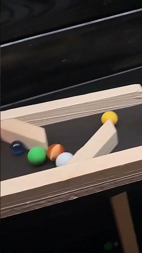 DIY homemade wooden marble race track with dozens of colorful 3D printed marbles #shorts #marblerace