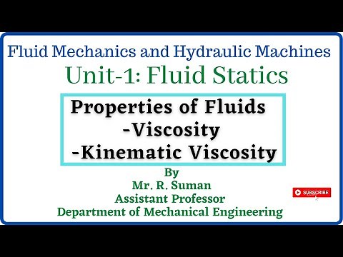 Unit-1: Fluid Statics - Viscosity and Kinematic Viscosity | (Fluid Mechanics and Hydraulic Machines)