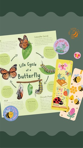 Australian Teaching Aids on Instagram: "Celebrate Insect Week with everything you need for curious minds! 曆 From life cycle charts and themed borders to charming bookmarks and stamps, we’ve got the perfect picks for every busy bee and bookworm "