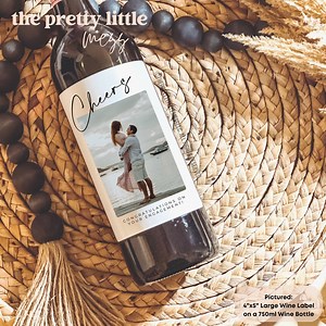 Custom Photo Wine Label, Personalized Engagement Wine Label, Engagement Gifts, Gift for Couples, Gift for Her, Bridal Shower Gift, Wedding - Etsy