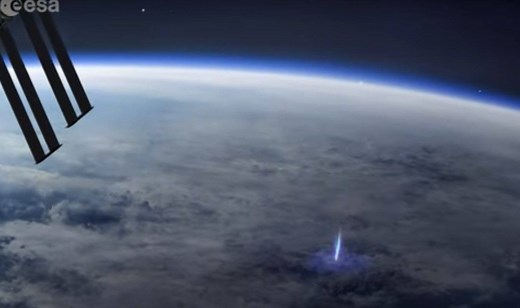Upper atmospheric lightning, including what’s known as a blue jet, has been caught on camera and shared by The European Space Agency (ESA). The visualization is based on data gathered by the International Space Station. “A blue jet is a form of lightning that shoots upwards from thunderstorm clouds. They can reach as far as 50 km into the stratosphere and last less than a second,” ESA said. The blue jet was observed in a storm over the Pacific Ocean, near the island of Nauru in February 2019, Sc