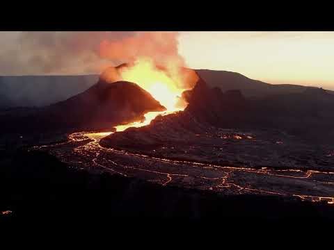 🔥 Drone Flying Into an Erupting Volcano Crater 🌋 | Extreme 4K Footage#drone #travel #waterfall
