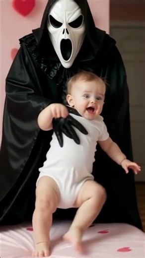 👻 Ghost Prank with Baby 😱👶 | Funny & Cute Reaction #shorts