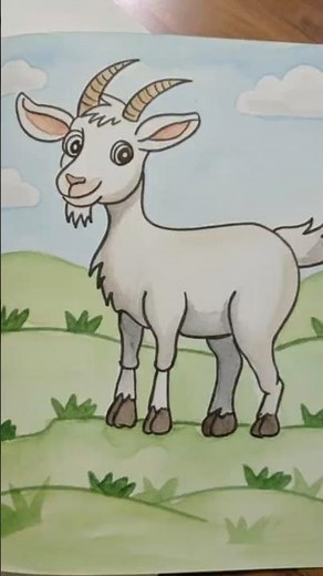 From Curves to Cuteness 🐐 | Easy Goat Drawing & Coloring for Kids #goat #drawing