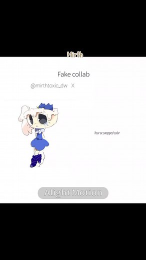 Fake collab with me and color difference mirth would you? ^^ . . . ft:Mirth and fake collaber . . . Hashtags: #dandysworld #oc #Mirth #fakecollab #collab