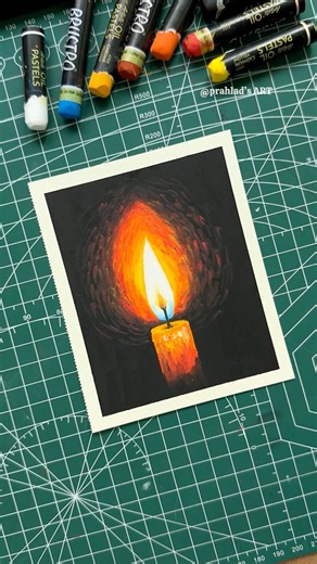 Easy Candle Drawing with Oil Pastels (Re-upload)