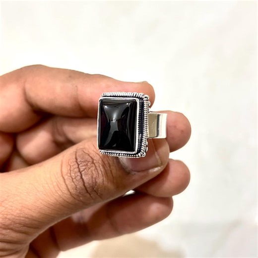 Handmade Sterling Silver Lucifer Ring: Black Onyx Gemstone - Etsy