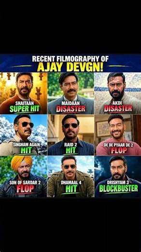 Ajay Devgn's Recent Filmography🔥🎬#Ajay Devgn #Drishyam3 #bollywood #filmography