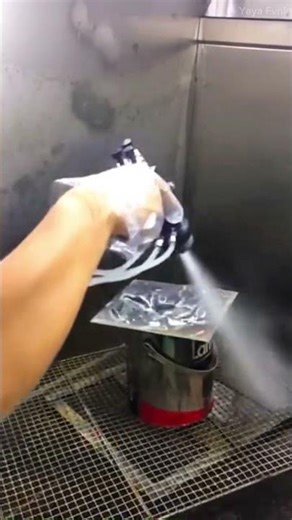 Chrome Spray Application on Metal Surface