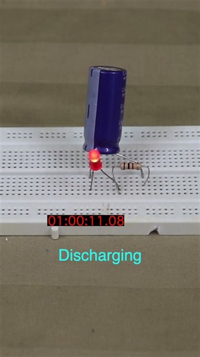 Capacitor Discharge Fades LED! 💡 Real Life Physics Demo
