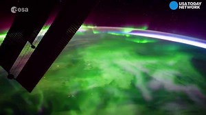 51K views | Watch Earth glow green in this stunning aurora borealis over Canada. ESA - European Space Agency astronaut Paolo Nespoli shot this time-lapse video of the northern lights from the International Space Station. | USA TODAY Video | Facebook