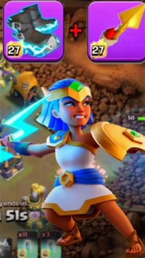 Royal Champion with Electro Boots And Rocket Spear+ Invisibility spell ! #shorts #coc