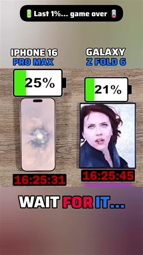 🪫😳 iPHONE 16 PRO MAX vs GALAXY Z FOLD 7 BATTERY TEST!! 😳🪫