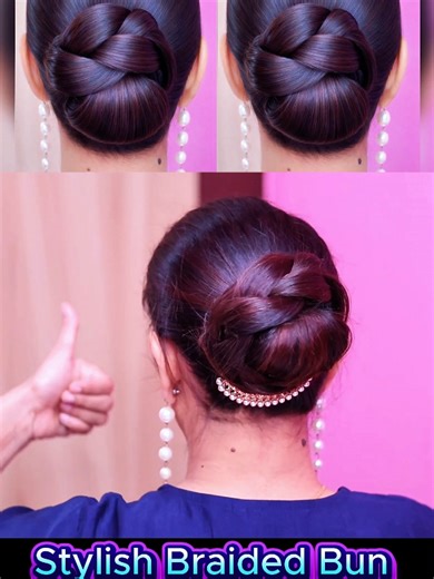 Stylish Braided Bun Juda for Weddings and Parties
