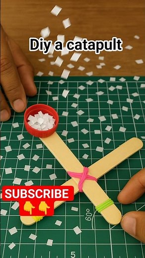 Diy a simple Catapult at home using craft material #diy #catapults #shorts #scienceproject #crafts