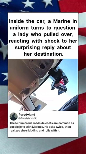 Inside the car, a Marine in uniform turns to question a lady who pulled over #shorts