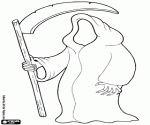 The Death with the scythe coloring page printable game