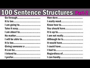 100 English Sentence Structures for Spoken English | part 2