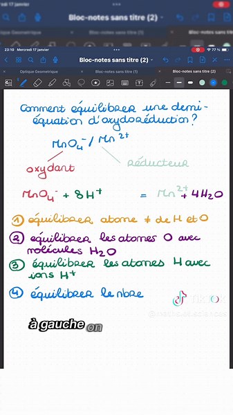 Comment équilibrer une demi-équation d'oxydoréduction