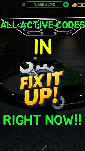 *ALL ACTIVE CODES IN FIX IT UP ROBLOX* #automobile #yosohn #roblox #gaming #trending #videogames