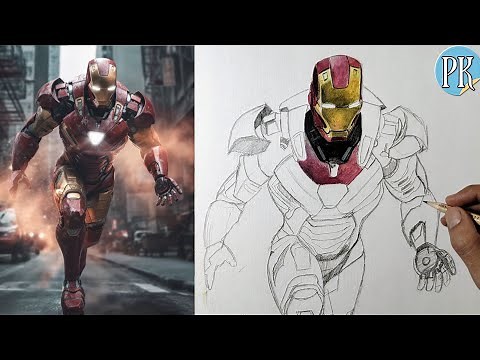 How to draw IRON MAN full body // full tutorial step by step