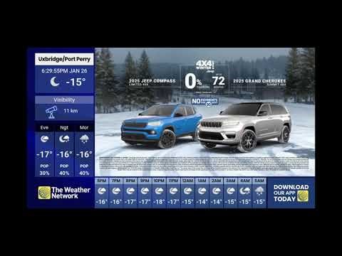 The Weather Network Uxbridge/Port Perry Monday January 26th 2026