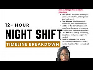 How To Manage Your 12- Hour Night Shift: nursing task broken down into time blocks