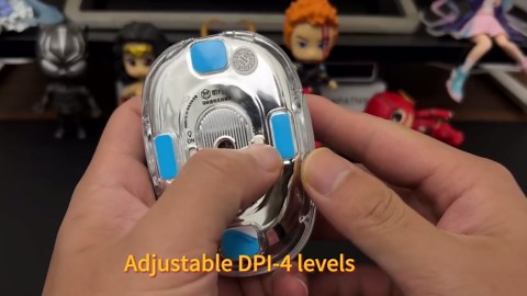 EWEADN Q9 Wireless Clear Mouse Dual Mode Bluetooth & 2.4G USB Computer Mouse with RGB Lighting, Silent Clicks, Multi-Device Compatibility for Laptop, PC, MacBook, iPad Cute Mouse-Sliver