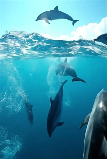 Dolphins Jumping in the Ocean 🌊| Relaxing Nature Video in 4K#animation #shorts #cartoon