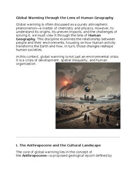 Global Warming in Human Geography Reading Passage and x 10 Questions