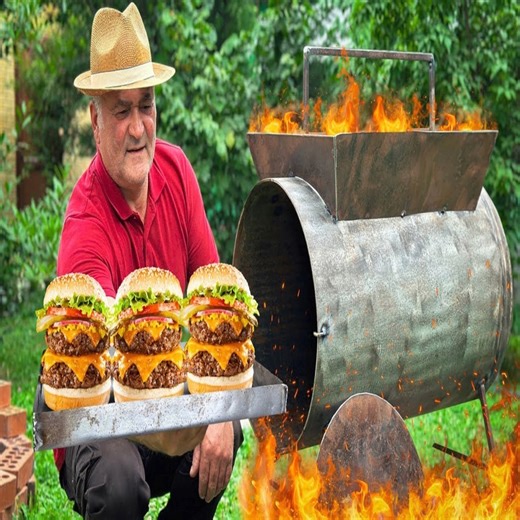 15K views · 442 reactions | I Built a Stove from Scratch and Cooked EPIC Burgers – You Won't Believe the Result! | Chef Grandma Cooking | Facebook