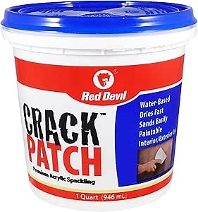 Red Devil 0804 Crack Patch Premium Acrylic Spackling, 1 Quart, 1 Pack White
