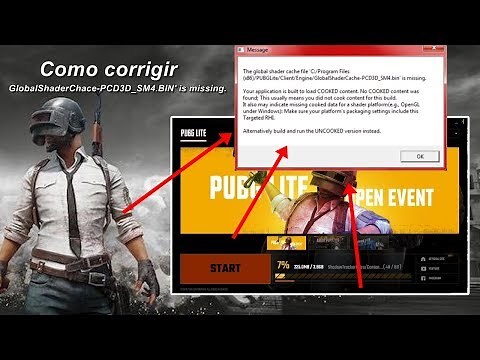 Como corrigir o erro GlobalShaderChace-PCD3D_SM4.BIN' is missing. PUBG LITE
