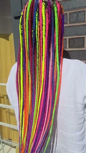 Rainbow Box Braids Colorful Knotless Braids #boxbraids #rainbowhair #knotlessbraids #colorfulbraids