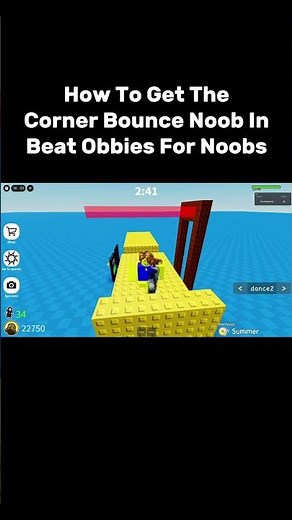 How To Get The Corner Bounce Noob In Beat Obbies For Noobs #roblox #obby #puzzle #robloxobby