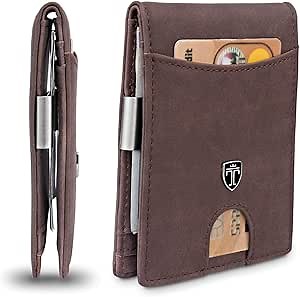 TRAVANDO Mens Slim Wallet with Money Clip SEATTLE RFID Blocking Bifold Credit Card Holder for Men with Gift Box